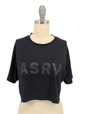00871 ASRV Work Out Cropped Logo Tee Black size Small gym gorpcore athletic